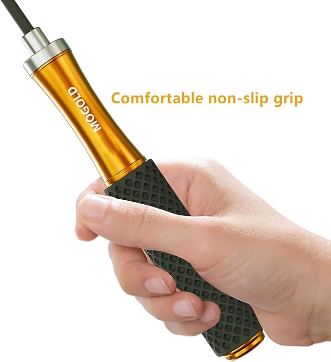 5mm PVC Jump Rope For Men Women Kids - Dual Ball Bearing -Metal Handle Core Covered Rubber Grip- Adjustable 10ft long Skipping Rope - Good For Workout Fitness Weight loss