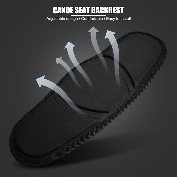 EVTSCAN 16x6 inch Universal Adjustable Kayak Backband Support, EVA Ergonomic Padded Backrest Seat Back Replacement for Kayaks, Rowboats, Fishing Boats, for Improving Kayaking Posture