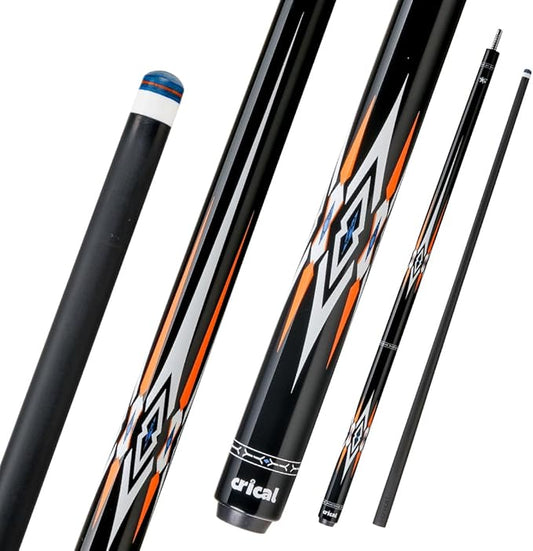 CRICAL Carbon Fiber Pool Cue Stick 58" Billiard Cue Sticks Professional Low Deflection Pool Sticks with 3/8 * 8 Pin Joint and 12.5mm Tip