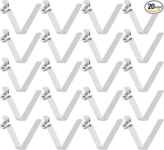 HARFINGTON Single Button Kayak Paddle Snap Spring Clip Spring Steel V-Shaped Hollow Lift Telescopic Locking Tube Pole Clips for Tent Umbrella Camping