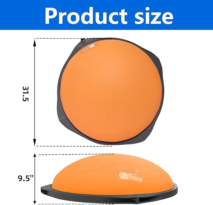 Balance Ball Home Workout Equipment, 27.5/31.5 inch Exercise Ball Balance Trainer, Stability Ball for Exercise, Half Balance Ball Strength Training Equipment for Cardio and Core Training