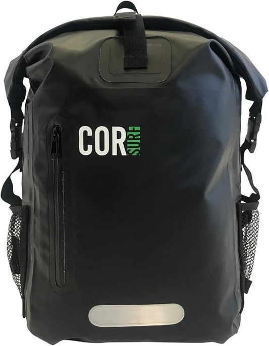 Waterproof Backpack with Laptop Sleeve | Heavy Duty Hiking, Kayak Dry Bag Backpack | Roll-Top Closure (25L Black)