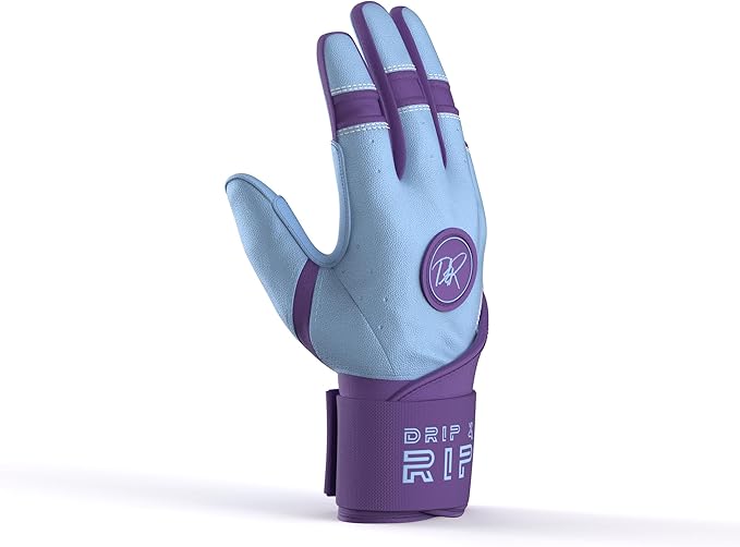 Drip & Rip Baller Series - Youth Batting Gloves + Adult Batting Gloves - for Softball and Baseball - Long Cuff Style for Men and Youth