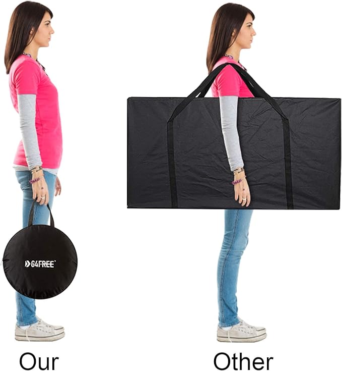 G4Free Portable Collapsible 5 Holes Cornhole Game Set with 8 Bean Bags Carrying Case Toss Game Size 3ft x 2ft for Camping Travel