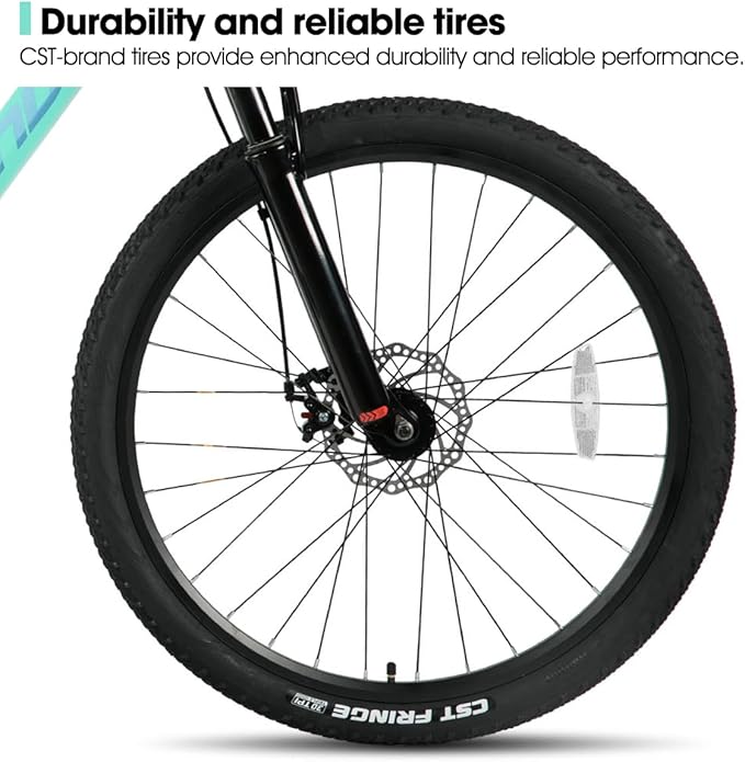 HILAND 26 Inch Mens and Womens Mountain Bike,21 Speed Mountain Bicycle with Dual Disc Brake, Front Suspension Fork, High Carbon Steel Frame Urban Commuter Bike for Adults