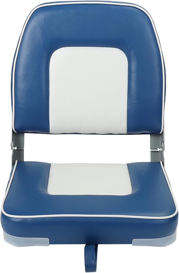 Classic Low Back Fishing Boat Seat with Backrest Folding Boat Chair Marine Bass Jon Boat Seats