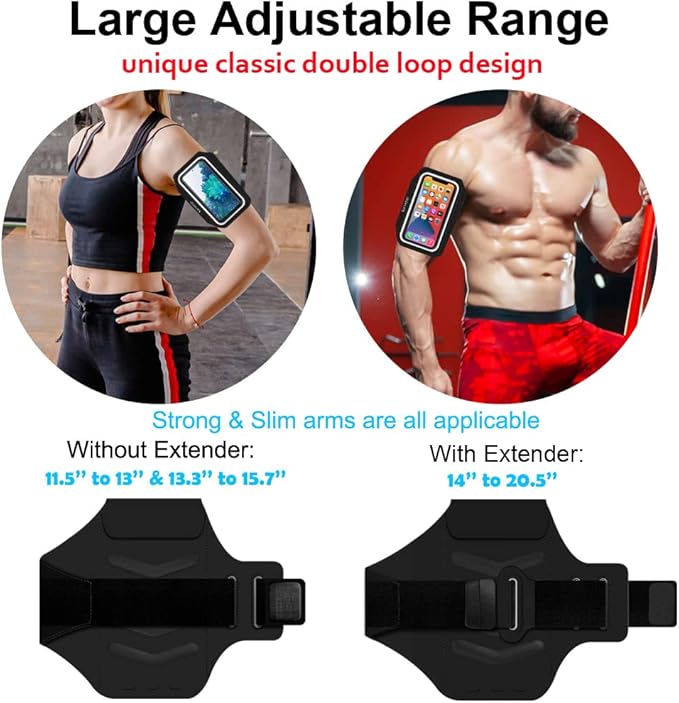 Phone Holder for Running, Karvense Phone Arm Bands for Running Exercise Workout Jogging, for iPhone SE/13 mini/12 mini/11 Pro/8/7/6s, Samsung Galaxy, up to 5.4'', Cell Phone Armband with Zipper Pocket