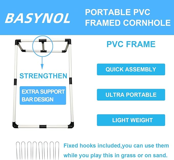Portable Cornhole Set with 2 Collapsible Cornhole Boards, 8 Cornhole Bean Bags and Carrying Case for Yard Toss Game, Indoor Outdoor Camping Games for Adults Family (3 x 2-feet)
