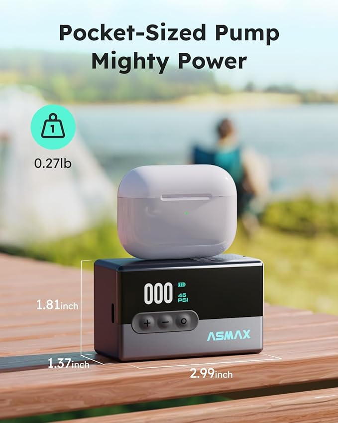 T30 Mini Bike Pump, 16s Fast Inflate Electric Bike Pump with Gauge, 120PSI Portable Bicycle Tire Pump with Presta and Schrader Valve for Road Bikes, MTB, E-Bike, Motorcycles, Balls