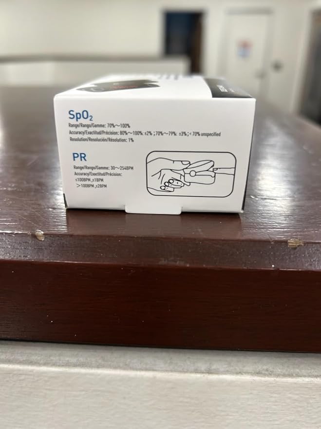 BodyMed Fingertip Pulse Oximeter Blood Oxygen Saturation Monitor with LED Display - Lightweight and Easy to Use - Lanyard and Batteries Included