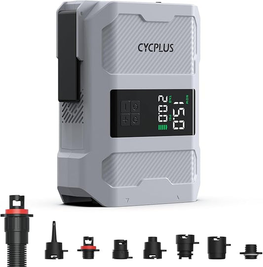 CYCPLUS 20PSI Rechargeable Paddleboard Pump - Intelligent Fast Dual-Stage Inflation, Deflation Function, Auto-Off &Dual LED Display, Suitable for Stand-Up Paddleboard, Inflatable Boat Tent Mattress