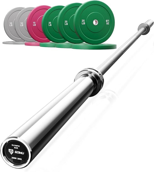 PB01 7FT Olympic Barbell, Weight Bar with Knurled Grip, 1000lb Capacity Strength Training Deadlift Bar for Squat, Weightlifting, Bench Press, Fits 2-inch Standard Weight Plates