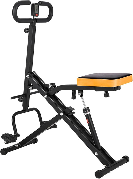 Squat Machine for Home, Squat Assist Trainer with Adjustable 12-Level Resistance, Foldable and Easy Setup Squat Ride Rowing Machine for Women, Full Body Workout Gym for Glutes Legs Workout, 350 LBS Ca