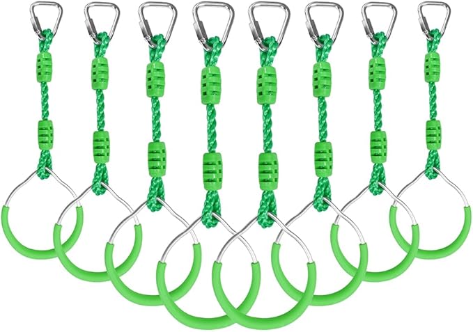 Ninja Ring Fitness Gymnastic Ring Climbing Bar Workout Outdoor Backyard Playground Training Equipment Play Set, Jungle Gym Fist Hanging Swing Monkey Bars Ninja Warrior Obstacle Course Trapeze Playsets