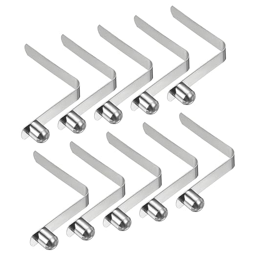 PATIKIL 11x9mm Kayak Paddle Snaps, 10 Pack Tent Pole Clips Steel V Shaped Single Pin Push Button Spring Clips Lock Tube Pole Clips for Camping Awning