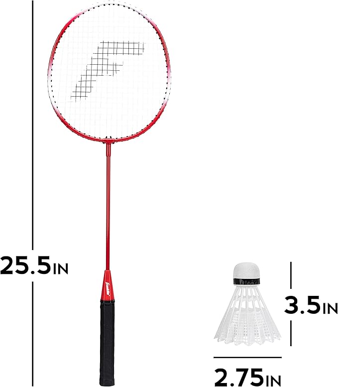 Franklin Sports Badminton Racket + Birdie Set - Replacement Badminton Equipment for Kids + Adults - 2 Player - 4 Player Badminton Racket Sets