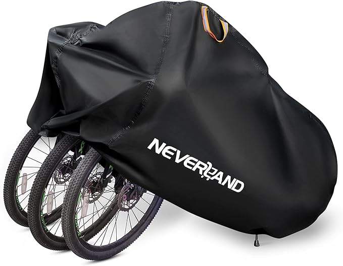 NEVERLAND Bike Cover Outdoor Waterproof Bicycle Covers Storage for 2 or 3 Bikes with Lock Hole Sun Rain Wind Dust Proof for Mountain Road Exercise Electric Hybrid Cruiser Bike