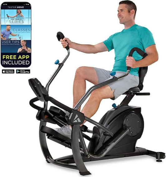 Teeter FreeStep Recumbent Cross Trainer Stepper, Zero-Impact Exercise Bike Alternative w/Patented Physical Therapy Stride, Up to 350lb, Free App w/Trainer Workouts