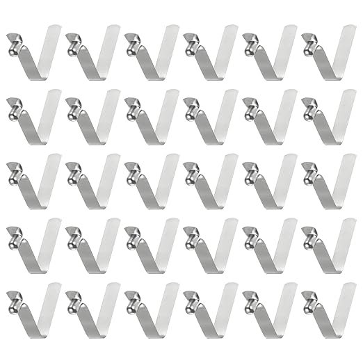 HARFINGTON 30pcs Single Button Kayak Paddle Snap Spring Clip 5x7x26mm 65Mn Spring Steel V-Shaped Hollow Lift Telescopic Locking Tube Pole Clips for Tent Umbrella Camping