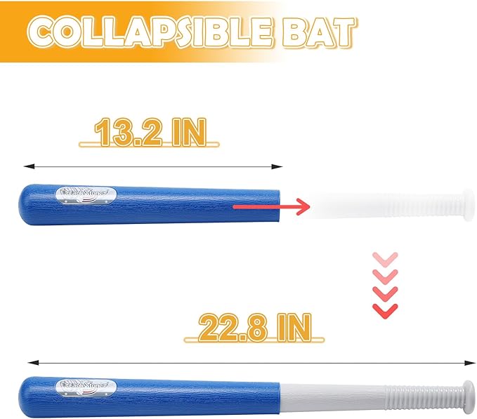 EagleStone Baseball Tee，T-Ball Set for Kids Ages 3-5, Toddler Baseball Set with Step-On Pitching Machine, Adjustable Batting Tee, Bat and 6 Balls - Perfect Outdoor Christmas Toys Gift for Boys