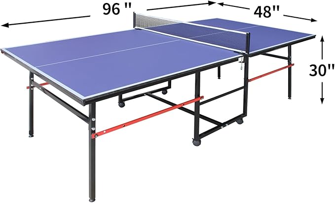 8ft Professional MDF Indoor Table Tennis Table with Quick Clamp Ping Pong Net with Two Rackets and Three Balls