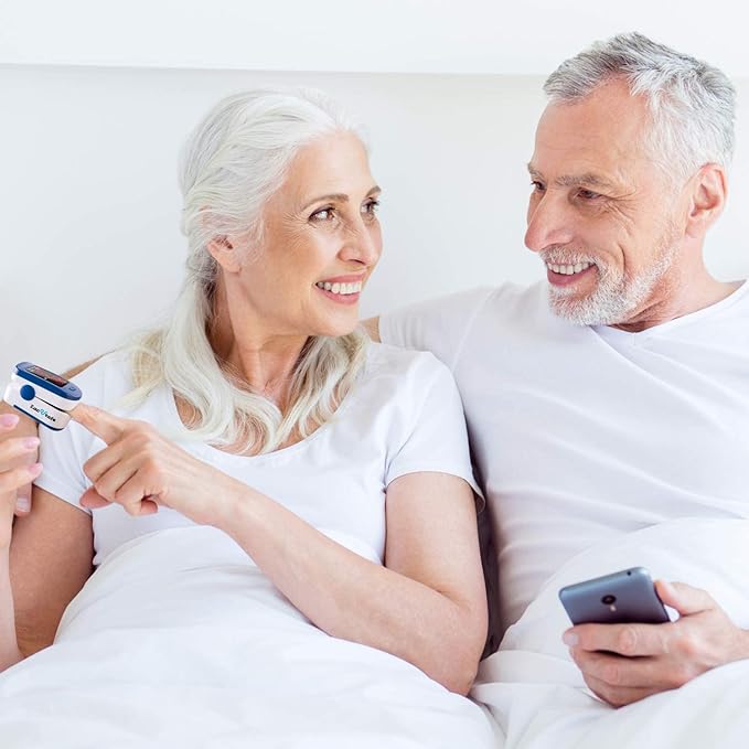 Zacurate 500BL Fingertip Pulse Oximeter Blood Oxygen Saturation Monitor with Batteries Included (Navy Blue)