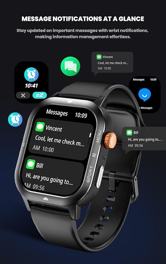 2025 Sports Smart Watch for Men & Women - 1.93” HD Display, Bluetooth Call (BT 5.4), 100+ Sports Modes, Heart Rate & Sleep Monitor, IP67 Waterproof Fitness Tracker, Pedometer, Da Fit App, (Black)