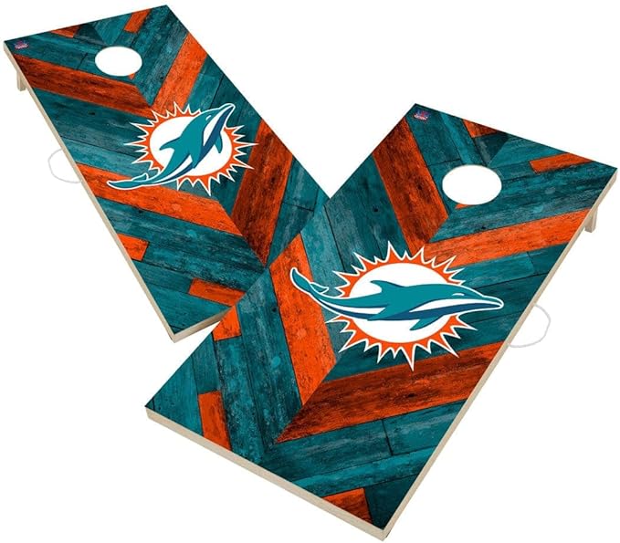 Football Team Cornhole Boards, 2x4 Regulation Corn Hole Game Set, Officially Licensed Cornhole Game, Perfect for Tailgates