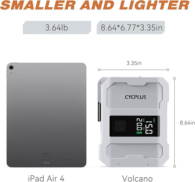 CYCPLUS 20PSI Rechargeable Paddleboard Pump - Intelligent Fast Dual-Stage Inflation, Deflation Function, Auto-Off &Dual LED Display, Suitable for Stand-Up Paddleboard, Inflatable Boat Tent Mattress