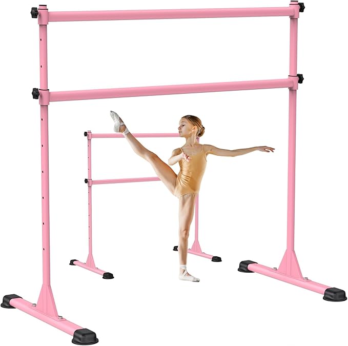 Dolibest Freestanding Ballet Bar, Height Adjustable Ballet Bar, Heavy Duty Dance Bar, with Non-Slip Rubber Pads, Enhanced Stability, Dance/Yoga/Fitness Stretching Bar, Ideal for Kids and Adults