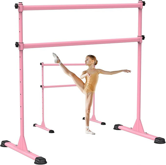 Dolibest Freestanding Ballet Bar, Height Adjustable Ballet Bar, Heavy Duty Dance Bar, with Non-Slip Rubber Pads, Enhanced Stability, Dance/Yoga/Fitness Stretching Bar, Ideal for Kids and Adults