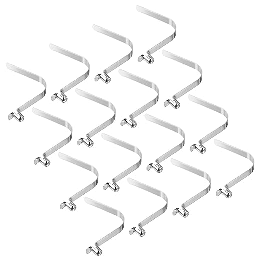 PATIKIL 8x5.5mm Kayak Paddle Snaps, 16 Pack Tent Pole Clips Steel V Shaped Single Pin Push Button Spring Clips Lock Tube Pole Clips for Camping Awning