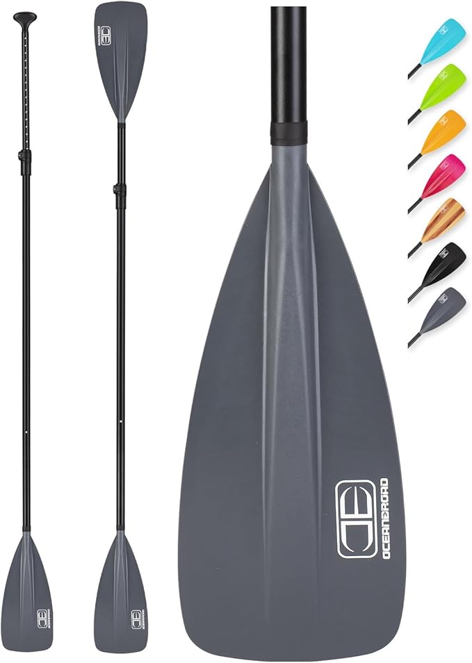 OCEANBROAD SUP Paddle - Adjustable Stand-Up Paddle for Paddleboard Kayak, Adjustable Aluminum Alloy Shaft with Reinforced Nylon Blades
