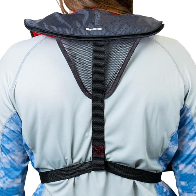 BLUESTORM Cirrus26 Inflatable PFD Life Jackets for Adults | US Coast Guard Approved Automatic Life Vest w/Manual Override Convertibility