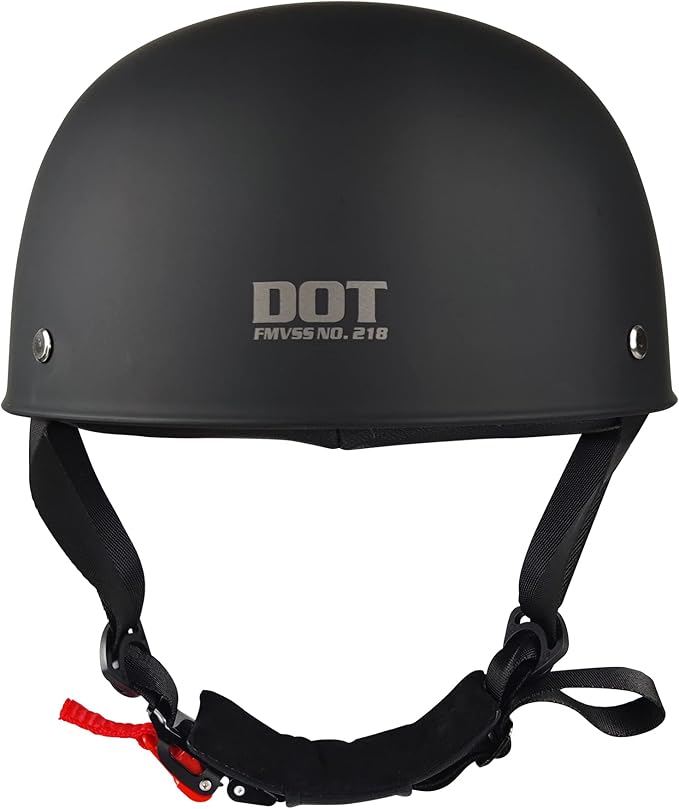 Adult Unisex Black Half Motorcycle Helmet, DOT Approved, for Chopper Moped Scooter Motorbike Electric