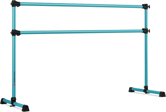 VITA Barre Portable Freestanding Double Ballet Barre, Prodigy, Aluminum | Adjustable Height, USA Made, Home or Gym Exercise Equipment for Kids & Adults | Dance, Fitness, Pilates