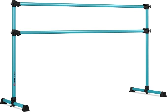 VITA Barre Portable Freestanding Double Ballet Barre, Prodigy, Aluminum | Adjustable Height, USA Made, Home or Gym Exercise Equipment for Kids & Adults | Dance, Fitness, Pilates