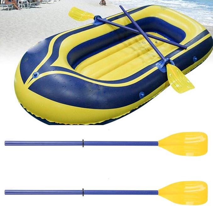 Kayak Paddles, Detachable Canoe Oars Inflatable Boat PVC Adjustable Fishing Water Sports Accessory Safety Paddleboard Blade for Recreational Kayaking Rubber Dinghy Boating Outdoor Lifeboats Rafting