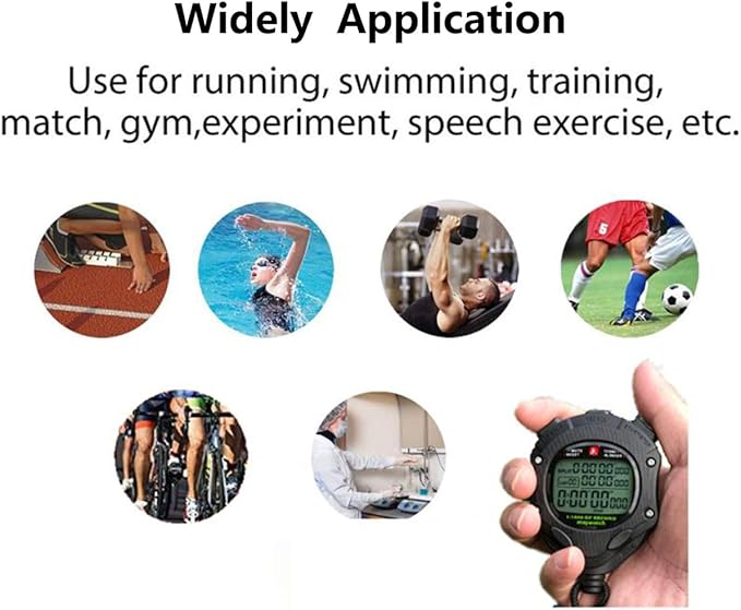 Digital Stopwatch Timer with Back Light Stop Watch 0.001second Timing|100 Lap Memory,Large dispaly Alarm Clock for Coach Sports Swimming Running Marathon Competition(100LAP(Back Light))