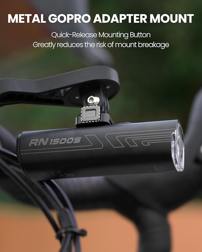 Magicshine Bike Light RN 1500S, Bicycle Lights for Night Riding with Underneath Mounted, FTR LightSync Control, USB Rechargeable, Bike Light Front and Back for Road Mountain Cycling