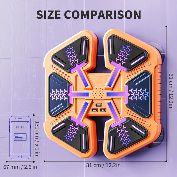 Music Boxing Machine With Gloves, Wall Mounted Intelligent Trainer for Kids, Game Equipment Workout Punching Machine for Teenagers Boys Girls Gifts