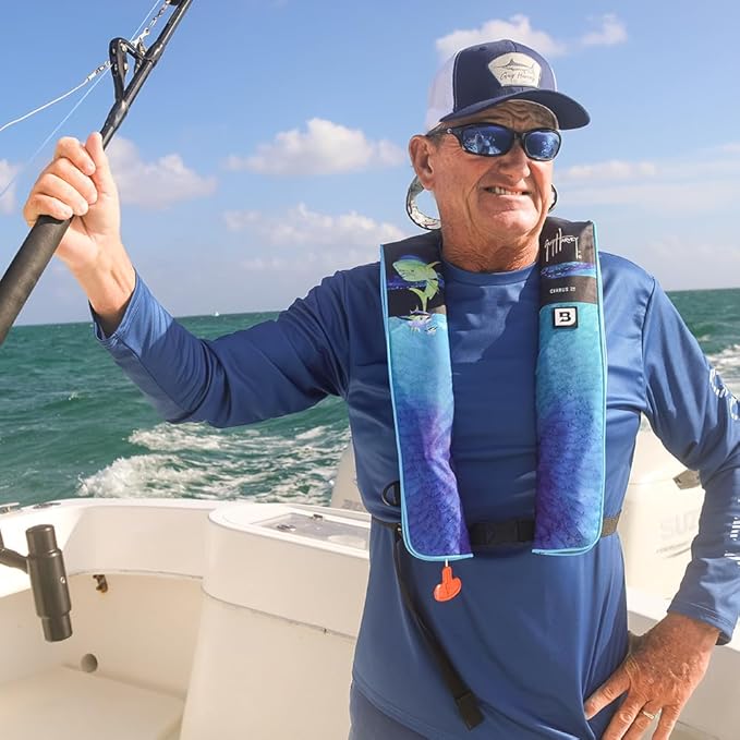 BLUESTORM Cirrus26 Inflatable PFD Life Jackets for Adults | US Coast Guard Approved Automatic Life Vest w/Manual Override Convertibility