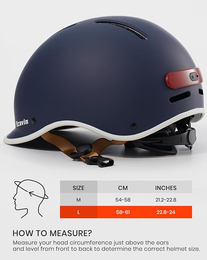 Bike Helmet for Adult: Bicyle Helmet with EPS Foam Interior for Men & Women, Adjustable Cycling Helmet with LED Light Safety Certified for Commuting