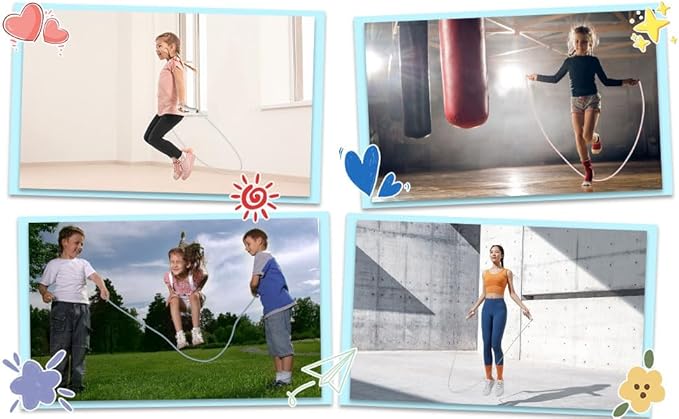 Jump Ropes Kids, Adjustable Children Jump Rope with ABS Handles and PVC Rope for Child Student Toddler