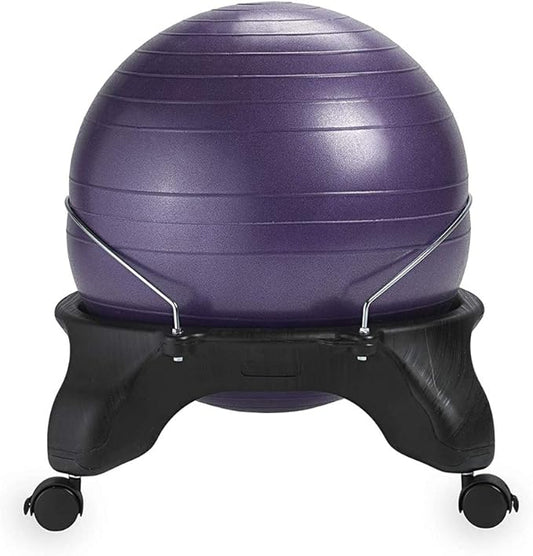 Gaiam Classic Backless Balance Ball Chair – Exercise Stability Yoga Ball Premium Ergonomic Chair for Home and Office Desk with Air Pump, Exercise Guide and Satisfaction Guarantee