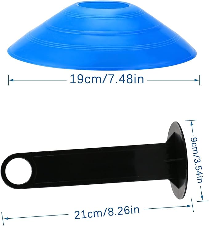 60 Pcs Disc Cones - Agility Soccer Cones with Carry Bag & Holder for Sports Training, Soccer, Football, Basketball, Practice Equipment, Field Markers Indoor and Outdoor Games (6 Colors)