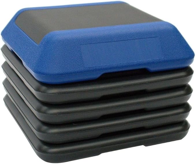 Gronk Fitness Adjustable Exercise Step Platform 16"x16" with Stackable Step Risers | Aerobic Stepper & Fitness Step Platform for Cardio, Strength Training & Physical Therapy Workouts
