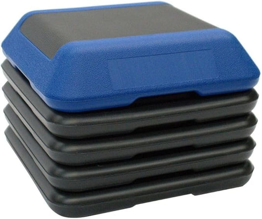 Gronk Fitness Adjustable Exercise Step Platform 16"x16" with Stackable Step Risers | Aerobic Stepper & Fitness Step Platform for Cardio, Strength Training & Physical Therapy Workouts