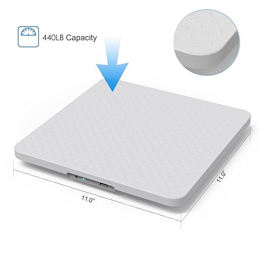 Medical Grade Floor Scale,Ultra Thin Portable Medical Scales for Body Weight,440lbs Heavy Duty Limit for Home, Office,Hospital&Physician Use,with an Easy to Read LCD Display,White