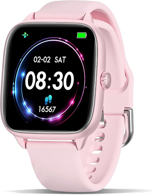 Fitness Tracker Answer/Make Calls, Smart Watch with Blood Pressure, Blood Oxygen, 24/7 Heart Rate Monitor, 120+ Sport Mode Activity Tracker, Waterproof Sleep Tracker for Women Men (Pink)